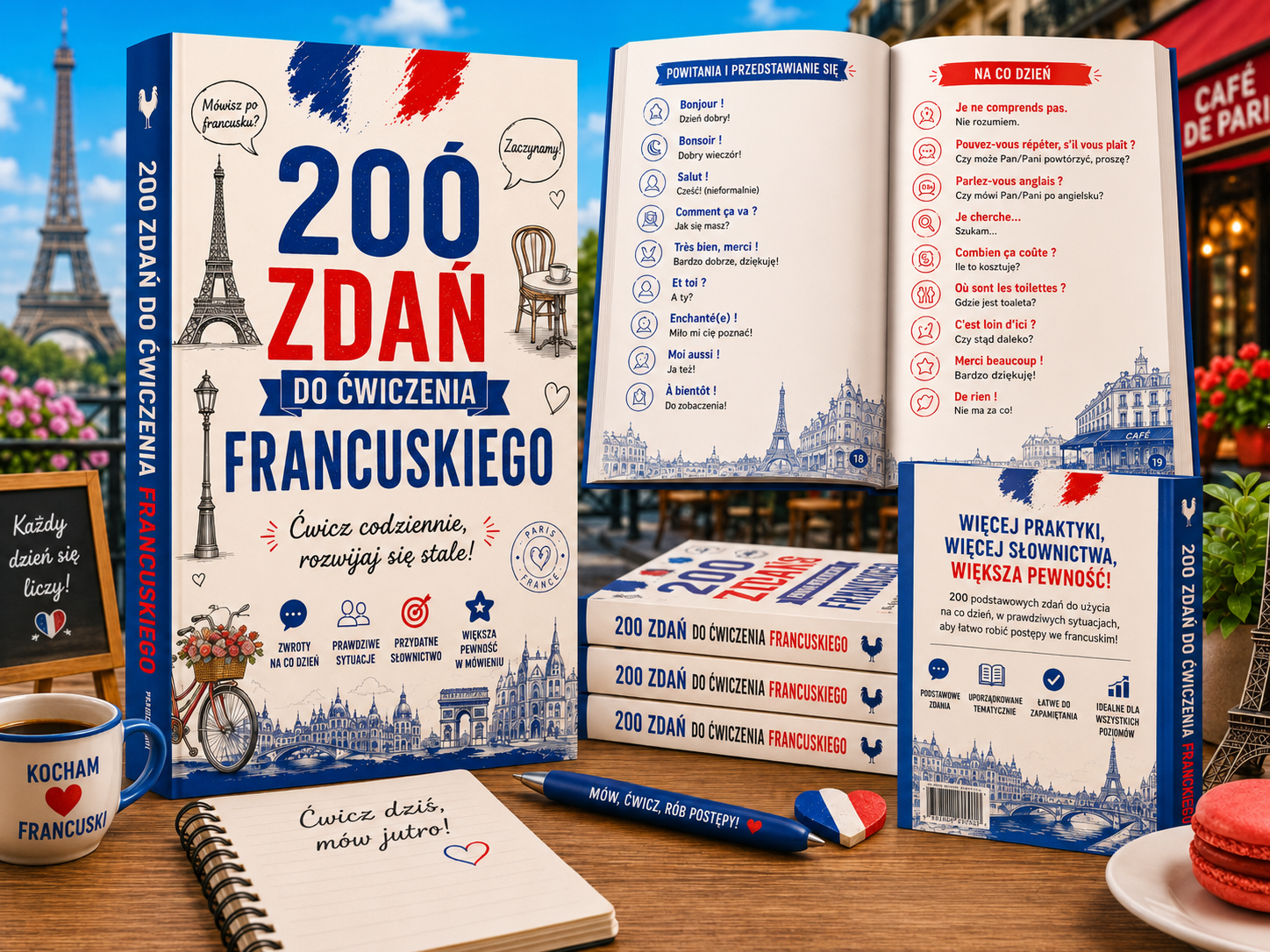 Okładka bonusu: 200 Zdań do Ćwiczenia Francuskiego